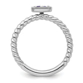 14k White Gold Stackable Expressions Amethyst Twisted Ring